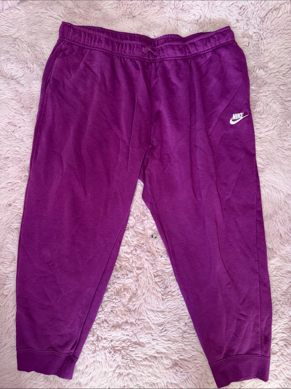 Nike Womens Purple Jogger Sweatpants with White Logo